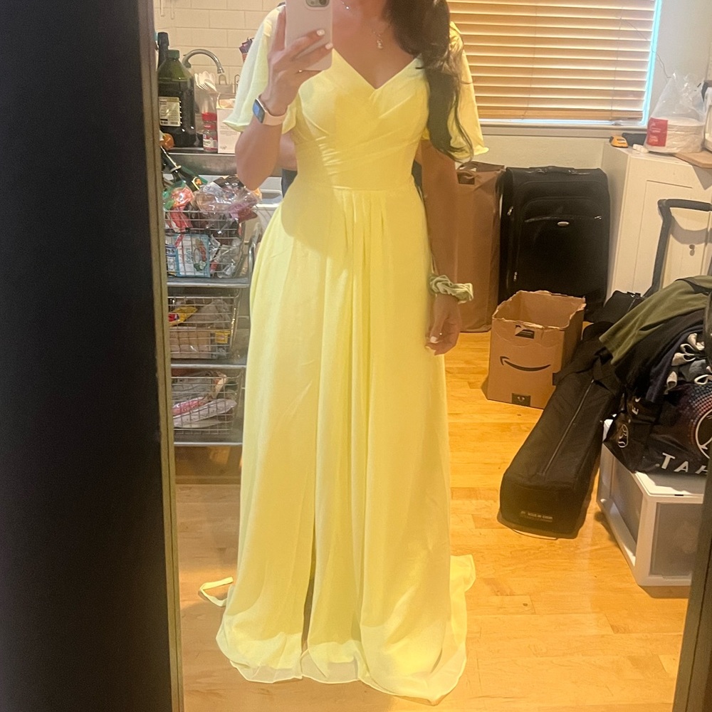 Yellow (canary) bridesmaid dress - only worn once! - Picture 2 of 9